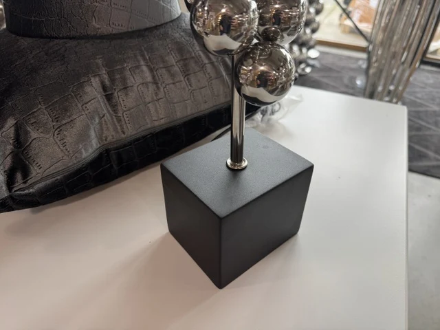 Tischlampe Silber, Tischleuchte Silber-schwarz, Tischlampe mit Lampenschirm, Höhe 65 cm