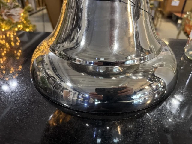 Vase Metall, Dekovase Silber, Metall Vase Silber, Höhe 70 cm