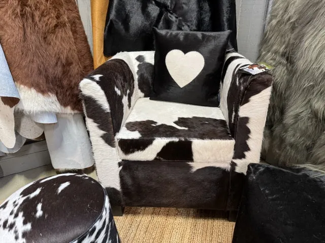 Sessel schwarz-weiß Kuhfell, Sessel Kuhfell schwarz