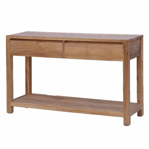 Konsole mit Schubladen Teakholz, Konsole braun mit Schublade Holz, Breite 130 cm