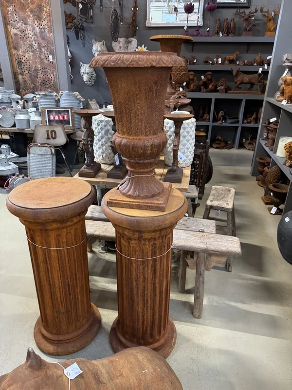 Dekosäule Rostbraun Gusseisen, Säule Rost Gusseisen, Rostsäule Gusseisen, Höhe 75 cm