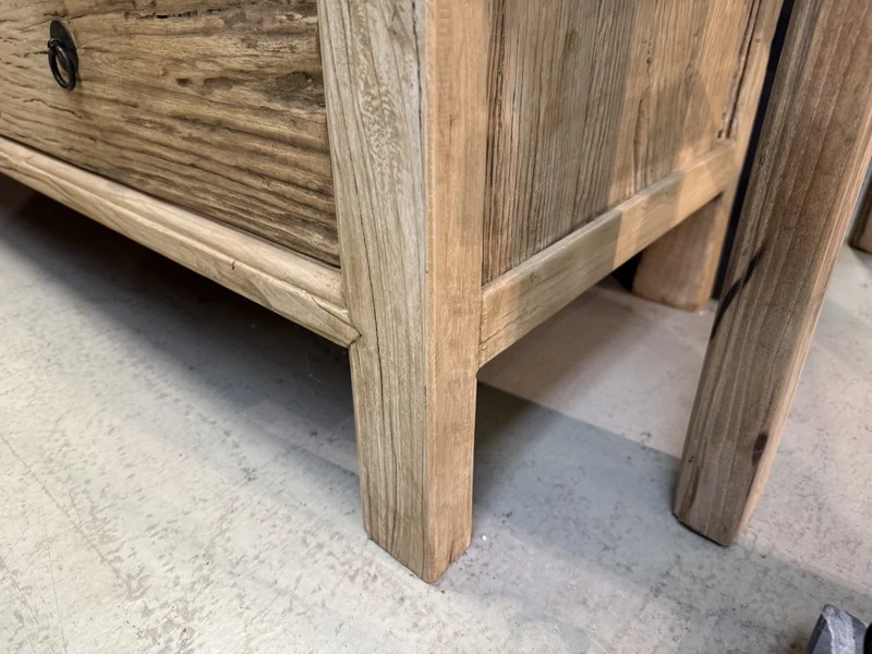 Altholz Sideboard Natur-grau, Anrichte mit Schubladen Altholz, Kommode Altholz, Breite 180 cm
