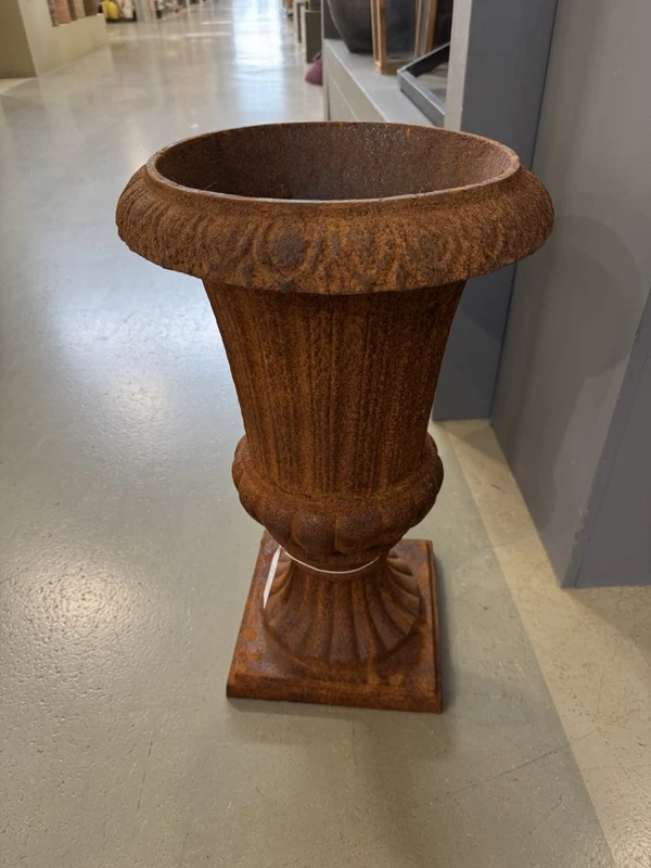 Gartenvase Rost Gusseisen, Vase Gusseisen, Vase Rost, Höhe 59 cm