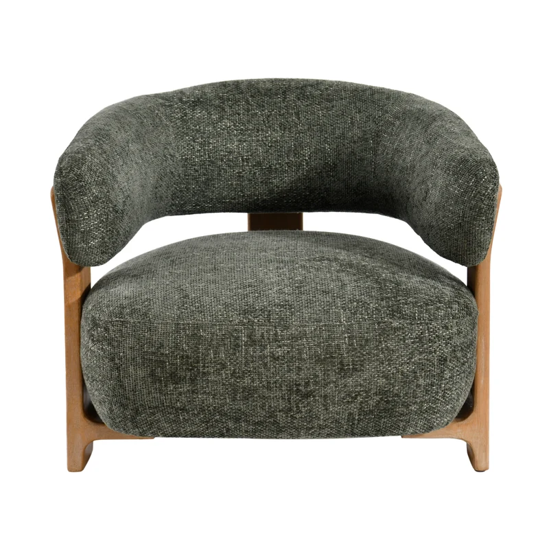 Sessel olivgrün, Sessel Holz-Gestell gepolstert grün, Breite 86 cm
