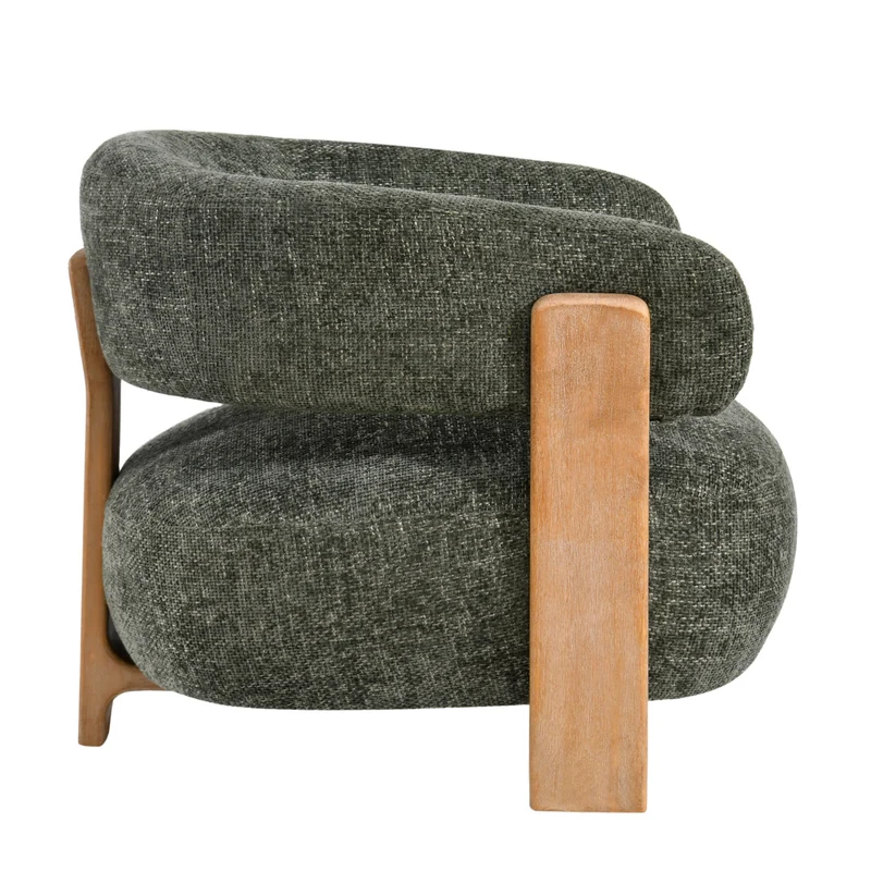 Sessel olivgrün, Sessel Holz-Gestell gepolstert grün, Breite 86 cm