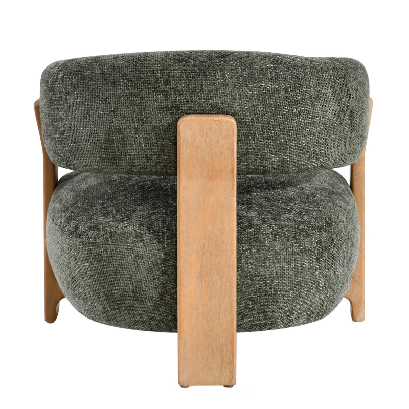 Sessel olivgrün, Sessel Holz-Gestell gepolstert grün, Breite 86 cm