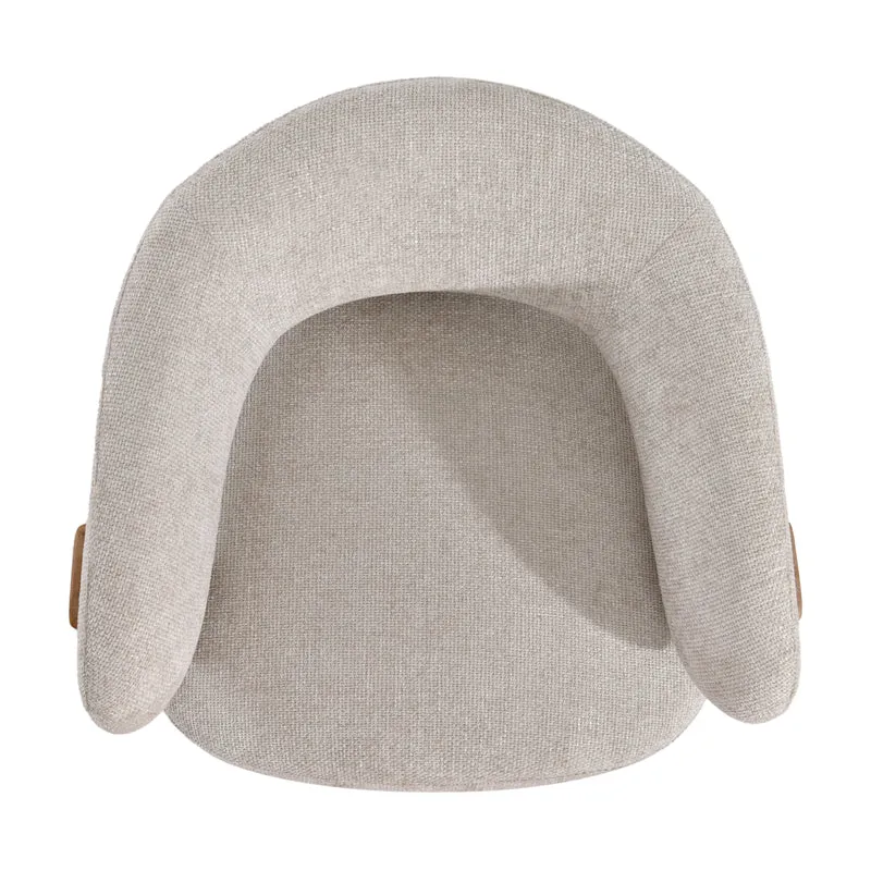 Sessel creme-taupe, Sessel Holz-Gestell, Sessel gepolstert creme, Breite 86 cm