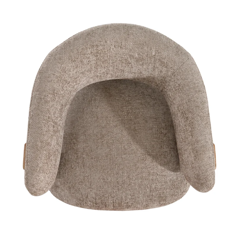 Sessel taupe, Sessel Holz-Gestell, Sessel gepolstert taupe, Breite 86 cm