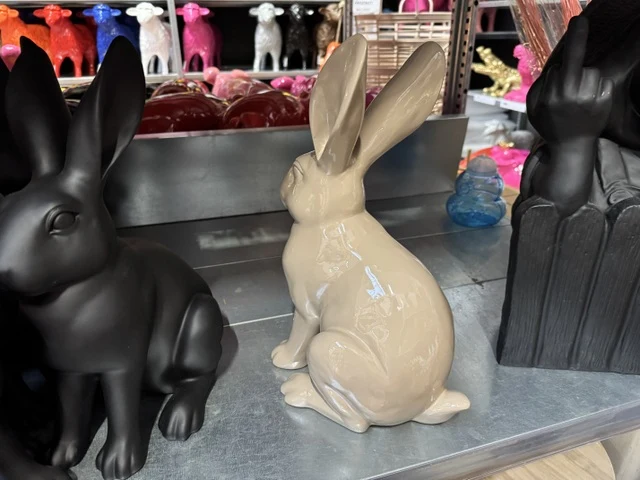 Osterhase taupe, Hase taupe, Deko-Hase taupe, Höhe 40 cm