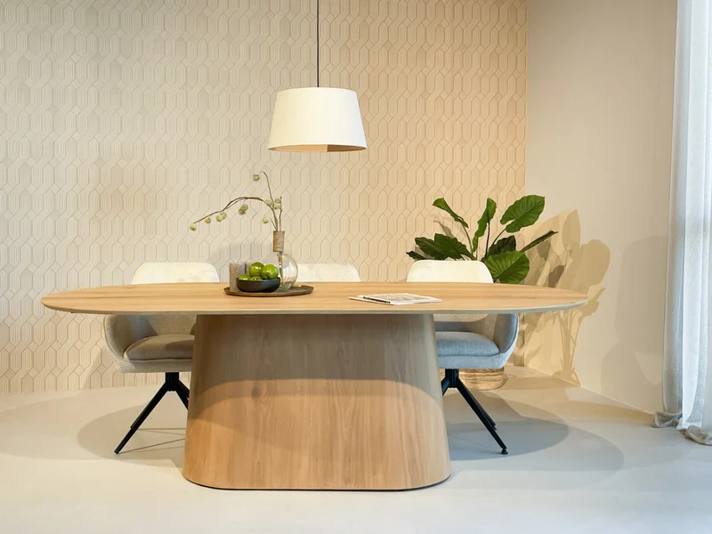 Esstisch oval Eiche furniert , ovaler Tisch Eiche-Natur Farbe, Länge 230 cm