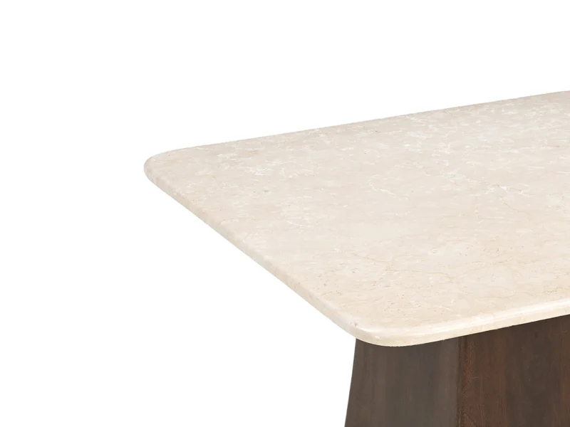 Couchtisch Marmor-Tischplatte beige-weiß , Couchtisch beige-braun, Maße 75x75 cm