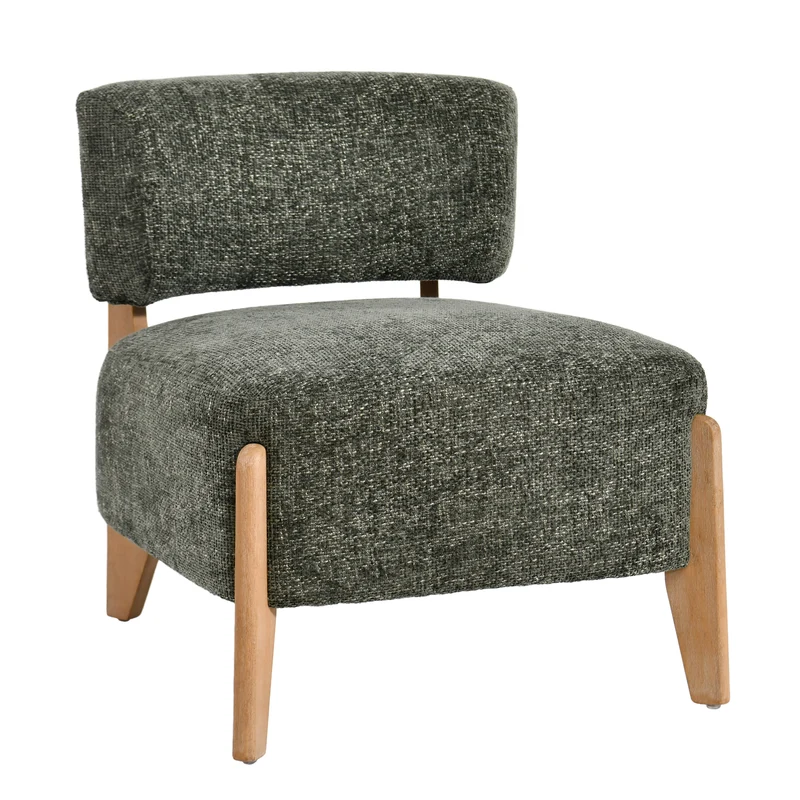 Sessel grün Sessel Holz-Gestell, Sessel gepolstert grün, Breite 73 cm