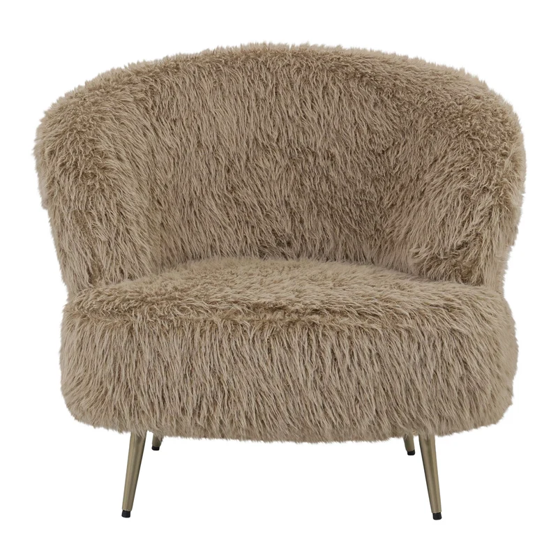 Sessel braun Felloptik, Sessel Schaffelloptik, Breite 83 cm