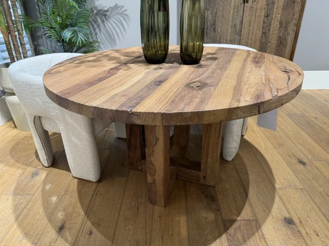Esstisch rund braun, runder Tisch Naturholz, Durchmesser 110 cm