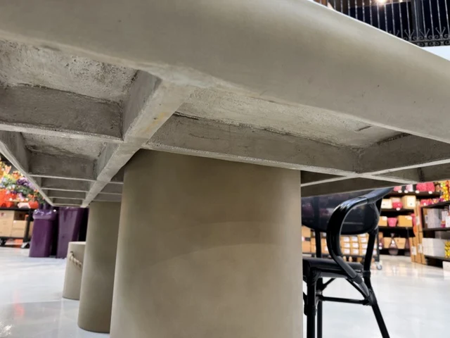 Gartentisch Beton taupe, Esstisch taupe Beton, Gartentisch Kunststoffbeton taupe, Länge 240 cm