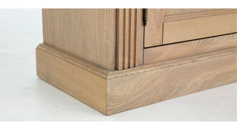 Bücherschrank Eiche mit Beleuchtung, Geschirrschrank Eiche Landhausstil, Schrank mit Beleuchtung Landhaus, Breite 318 cm