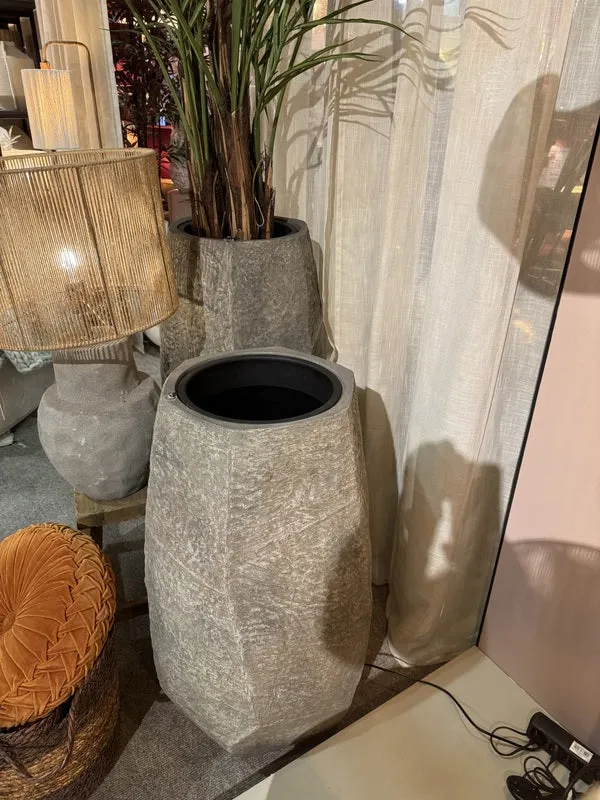 Vase grau, Übertopf grau, Pflanzvase grau, Höhe 105 cm