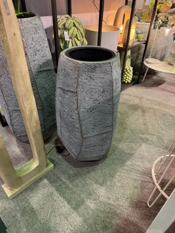 Vase grau, Übertopf grau, Pflanzvase grau, Höhe 105 cm
