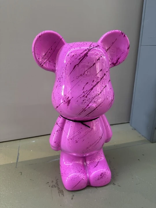 Deko Bär lila, moderne Bär-Figur lila, Höhe ca. 50 cm