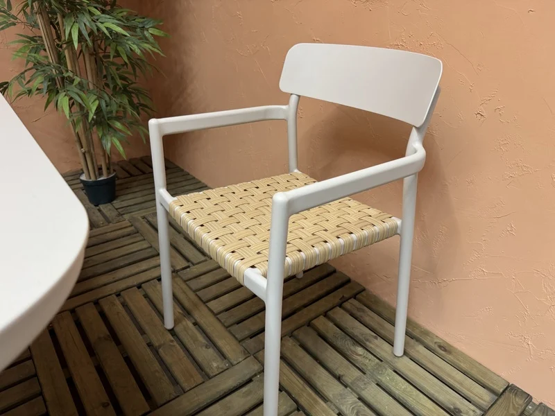 Gartenstuhl Aluminium, Metall-Gartenstuhl creme
