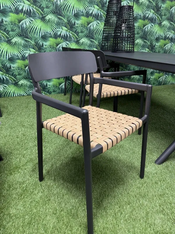 Gartenstuhl Aluminium, Metall-Gartenstuhl anthrazit