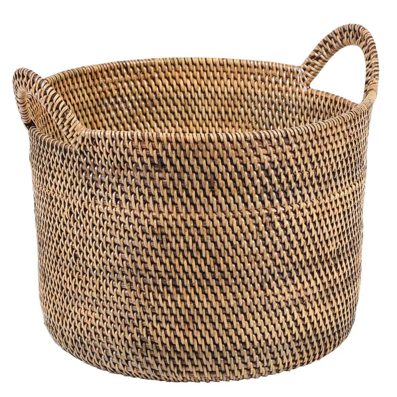 Rattan Korb Elie Braun mit Henkel