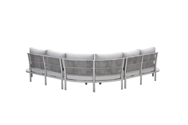 Loungesofa taupe 5-teilig, Gartenecksofa taupe, Gartenlounge taupe, Maße 269x269 cm