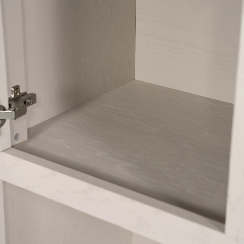 Wohnzimmerschrank beige-taupe Eiche furniert, Schrank taupe mit zwei Türen, Bücherregal taupe Holz Eiche furniert, Breite 120 cm