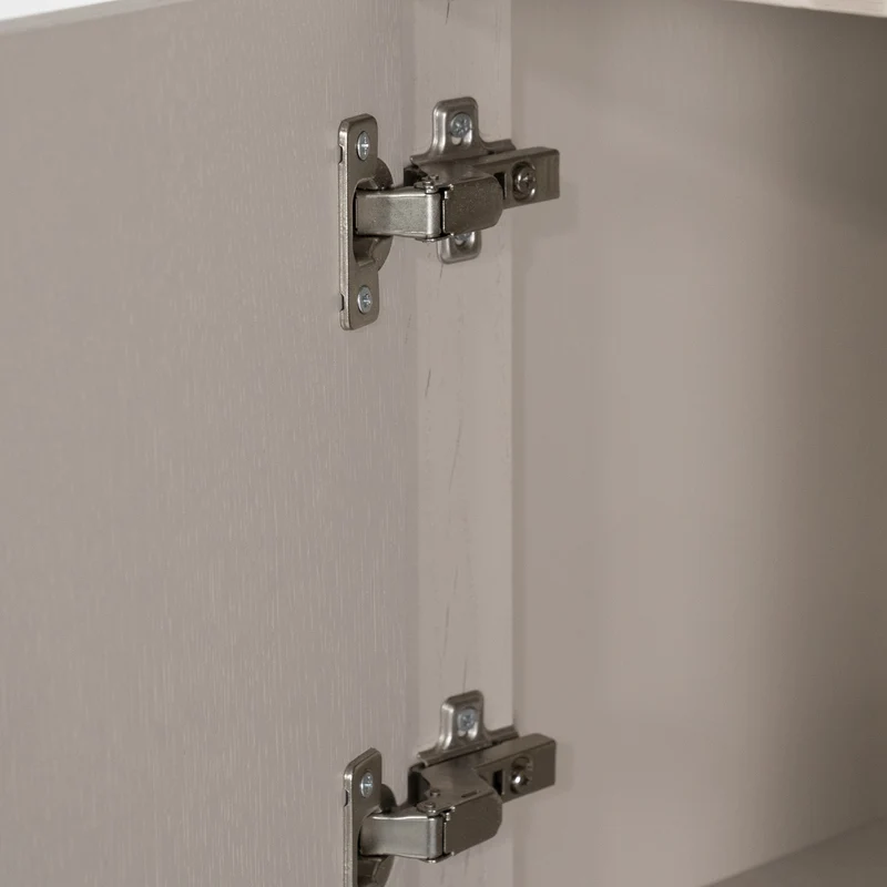 Wohnzimmerschrank beige-taupe Eiche furniert, Schrank taupe mit zwei Türen, Bücherregal taupe Holz Eiche furniert, Breite 150 cm