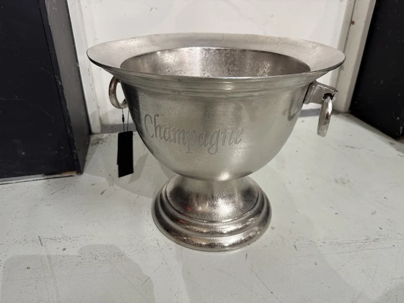 Weinkühler Antik-Silber, Sektkühler Silber, Durchmesser 40 cm