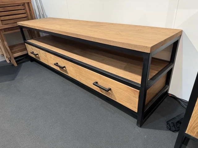 TV Schrank Teak, Fernsehschrank Massivholz Teak, Breite 120 cm