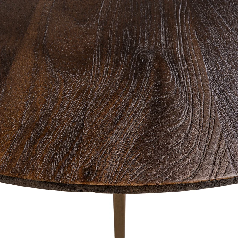 Bartisch oval Bronze-braun, Stehtisch oval Holz braun, Höhe 105 cm