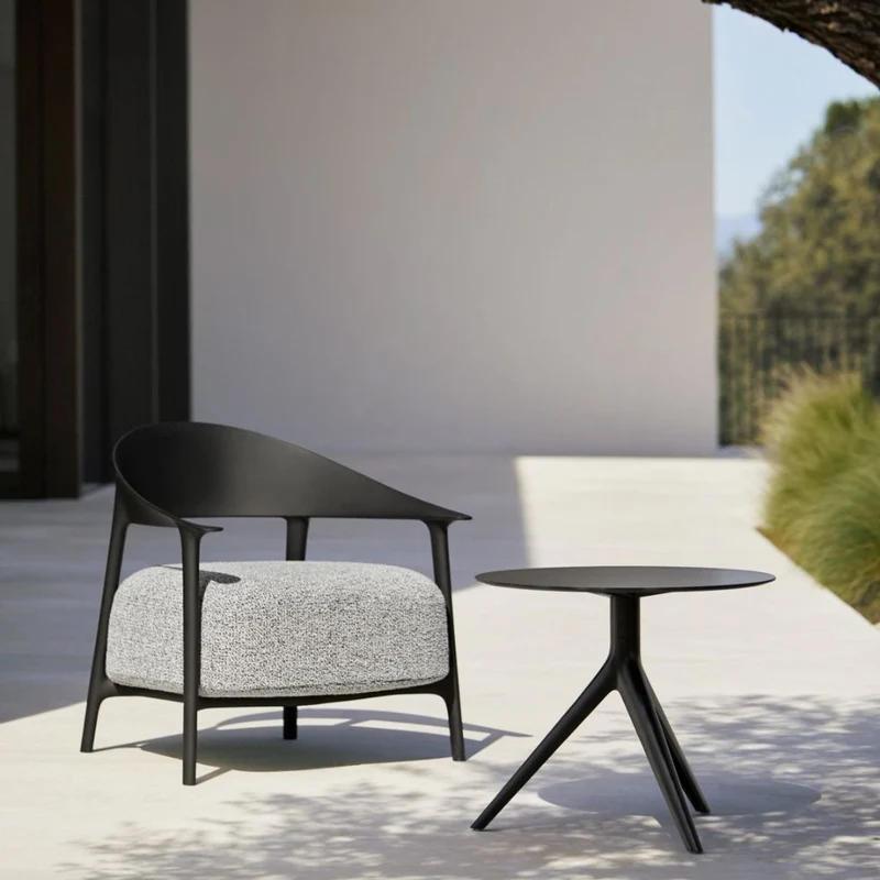 Sofa schwarz, Gartensofa schwarz, Breite 127 cm