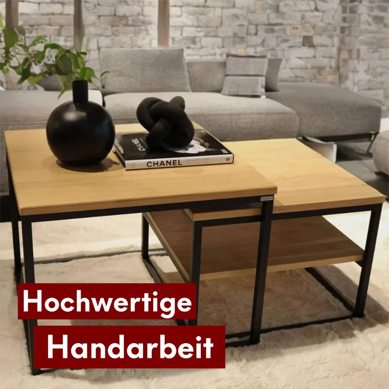 2er-Set Couchtisch aus Eiche