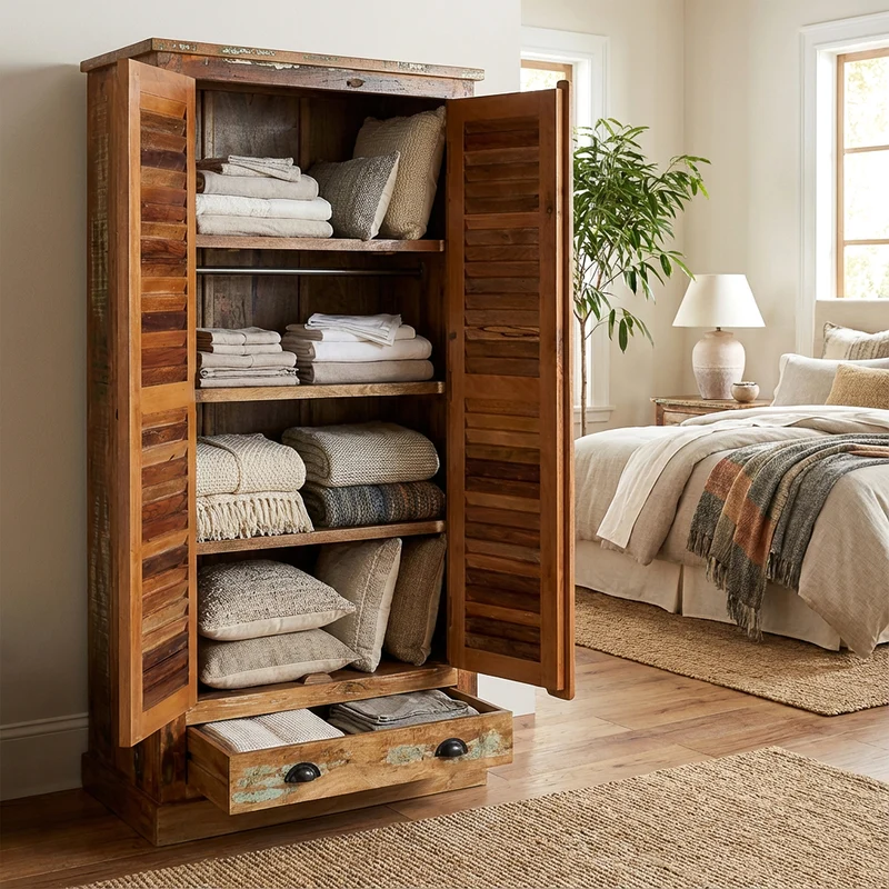 Massivholz Kleiderschrank – 180 cm hoch