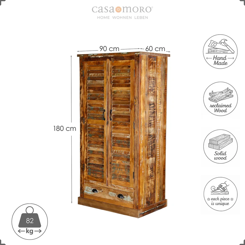 Massivholz Kleiderschrank – 180 cm hoch