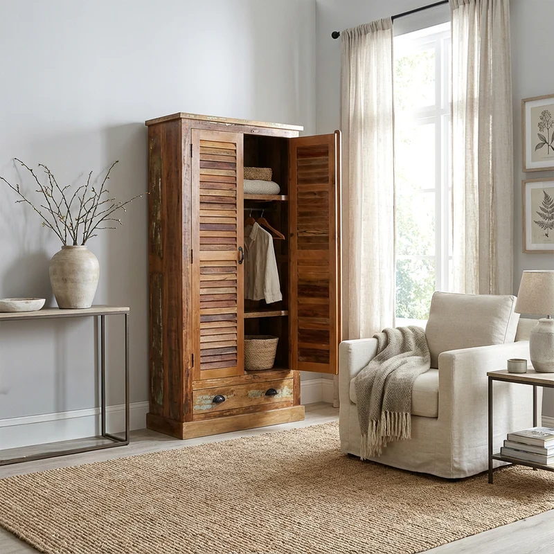 Massivholz Kleiderschrank – 180 cm hoch