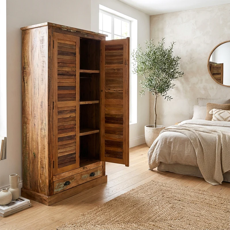 Massivholz Kleiderschrank – 180 cm hoch