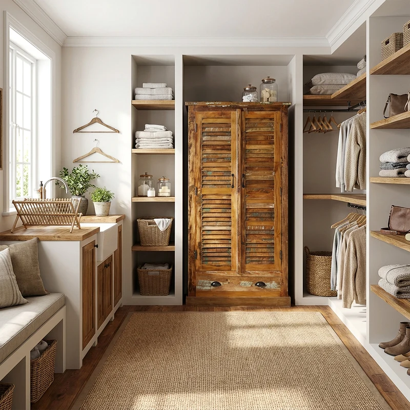 Massivholz Kleiderschrank – 180 cm hoch