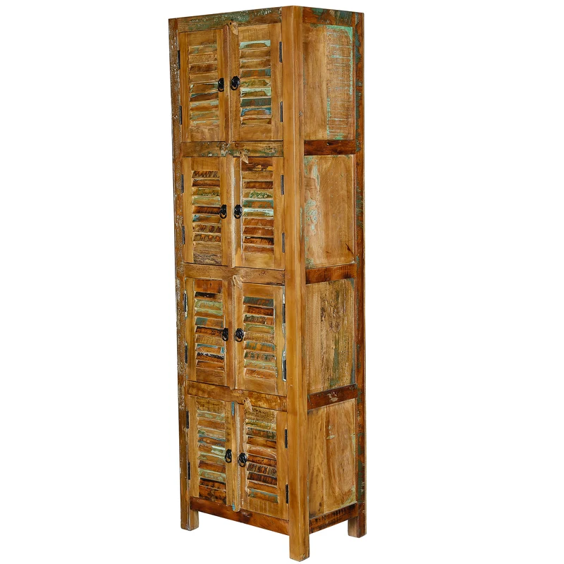 Massivholz Hochschrank – Schmal