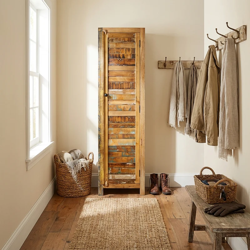 Massivholz Hochschrank – Schmal