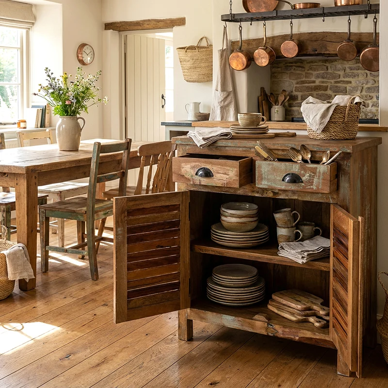 Highboard aus Massivholz