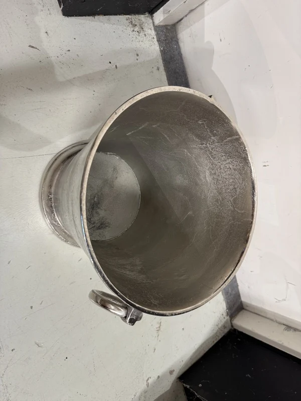 Weinkühler rund Antik-Silber, Sektkühler Silber, Breite 38 cm