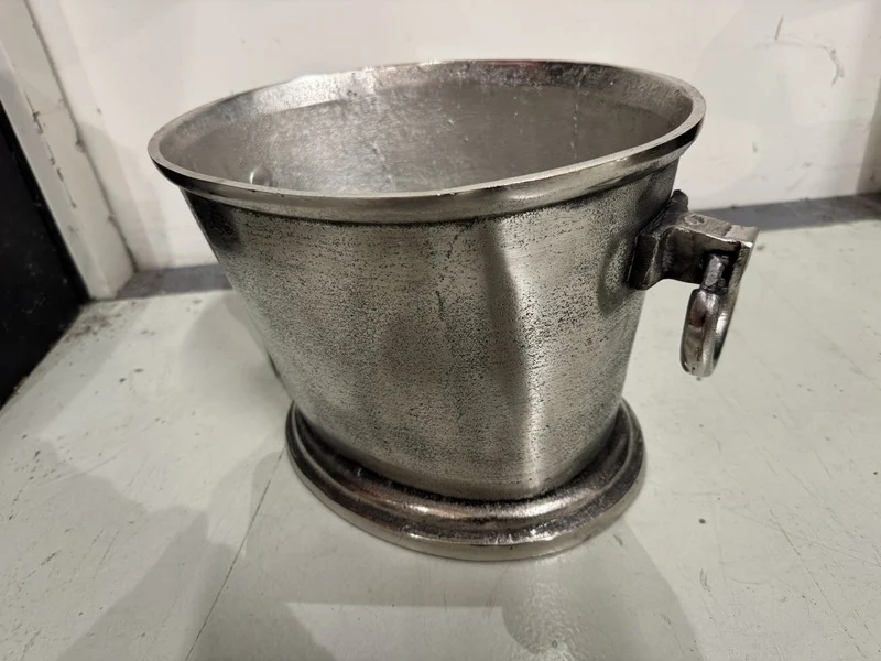 Weinkühler oval Antik-Silber, Sektkühler Silber, Breite 37 cm