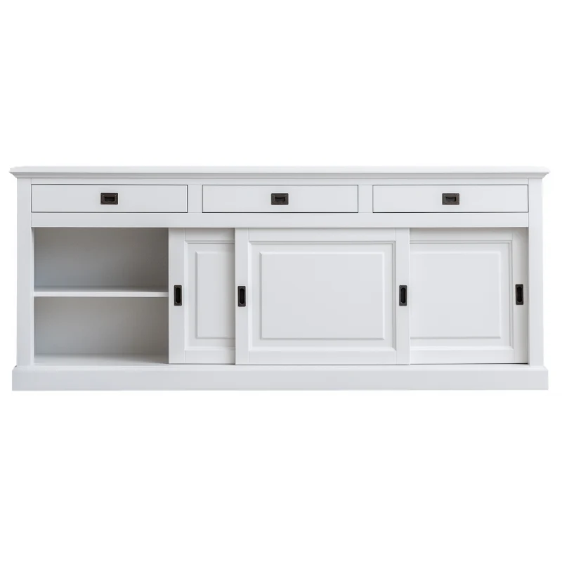 Sideboard weiß Landhausstil, Anrichte weiß Landhaus, Breite 230 cm