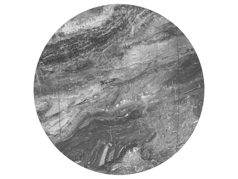 Tisch rund Keramik-Tischplatte, runder Esstisch Keramikplatte, Esstisch grau rund ausziehbar, Durchmesser 135 cm