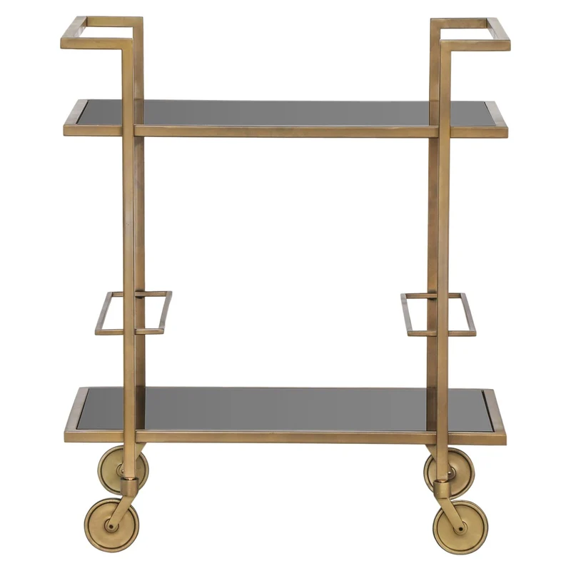 Servierwagen Gold, Servierwagen Glas-Metall Gold