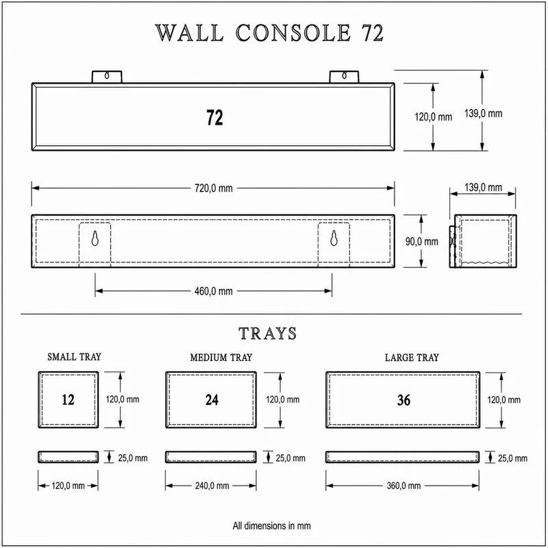 MOSS 72 mit Tabletts M in Eiche