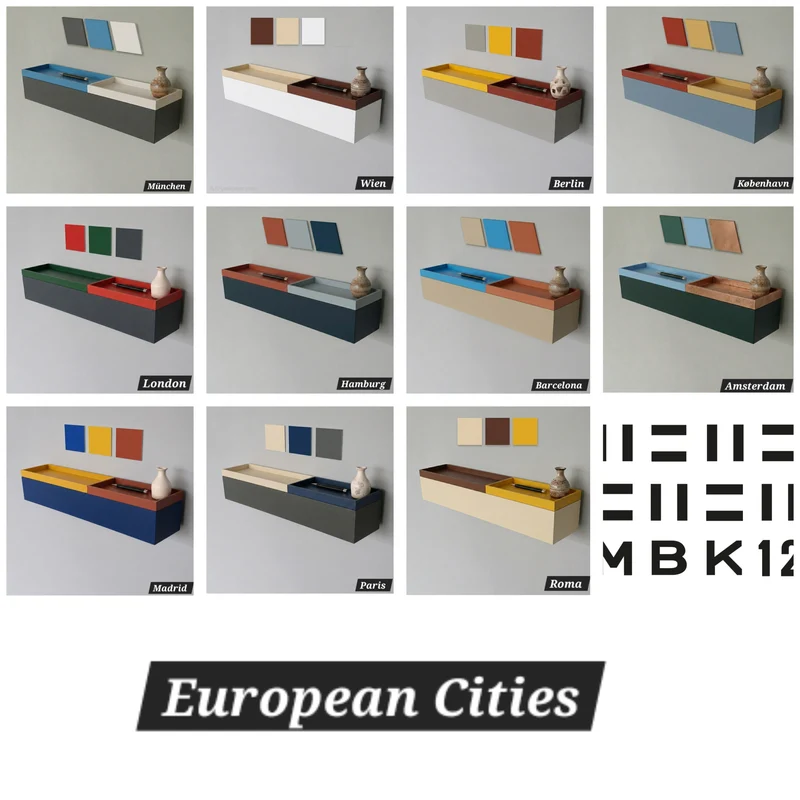 Städte Europas Wandkonsole 60 cm
