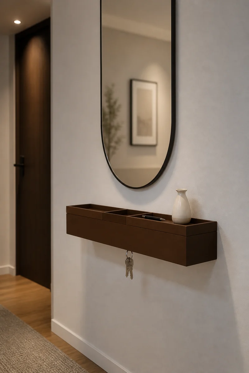 MOCHA 72 – Wandkonsole 72 cm mit 3 Tabletts in Kakao